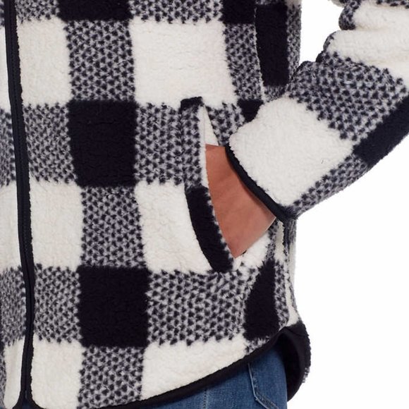 🎈SALE WEATHERPROOF Ladies Reversible ULTRA SOFT Hooded Plush Fleece Jacket NEW - Picture 8 of 8